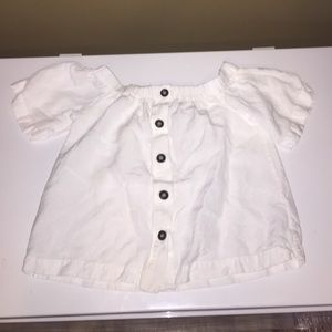 Off the shoulder, button up midriff!